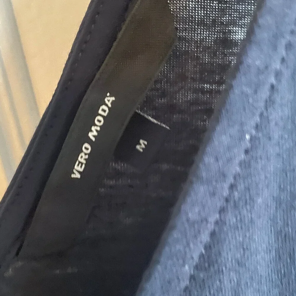 Maxi navy blue dress with adjustable straps size M, fits like L/XL - Picture 3 of 5